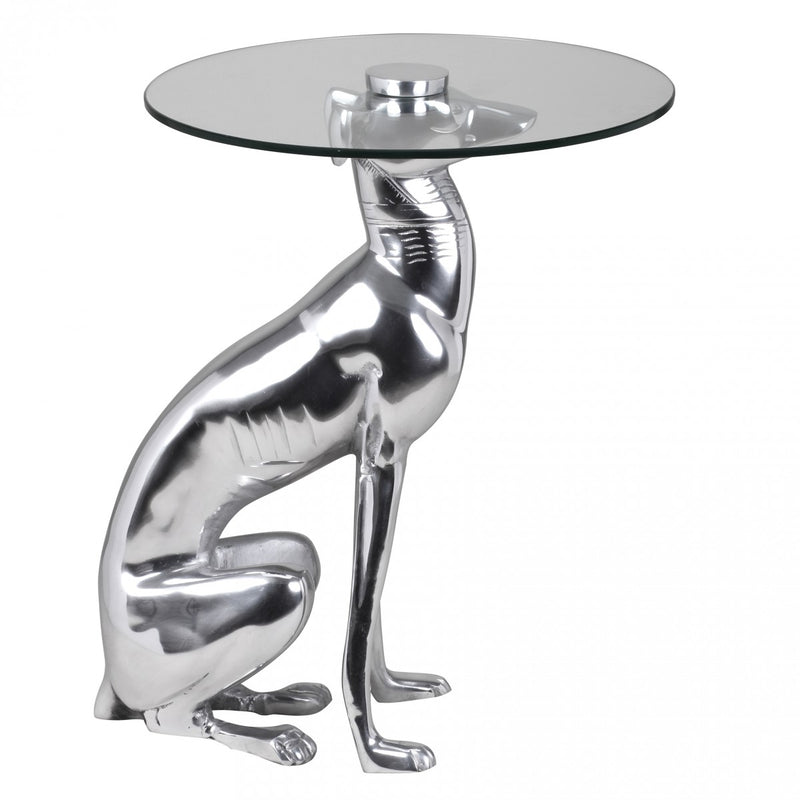 Beistelltisch DOG Aluminium Silber Design Deko