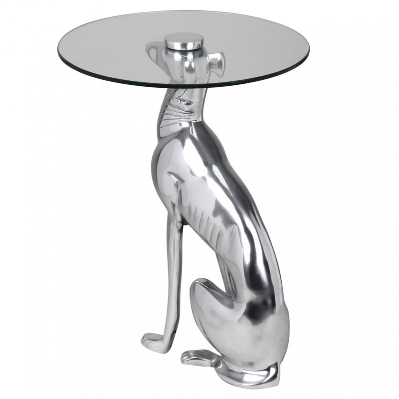 Beistelltisch DOG Aluminium Silber Design Deko