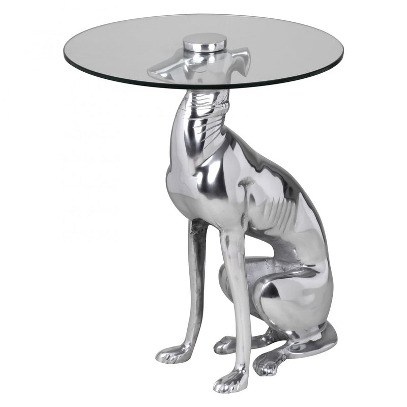 Beistelltisch DOG Aluminium Silber Design Deko