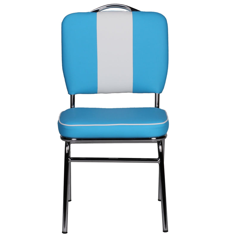 Esszimmerstuhl American Diner Retro gepolstert Blau Weiß
