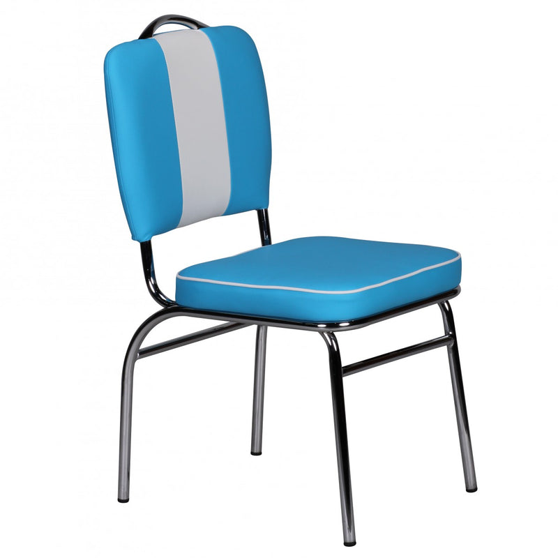 Esszimmerstuhl American Diner Retro gepolstert Blau Weiß