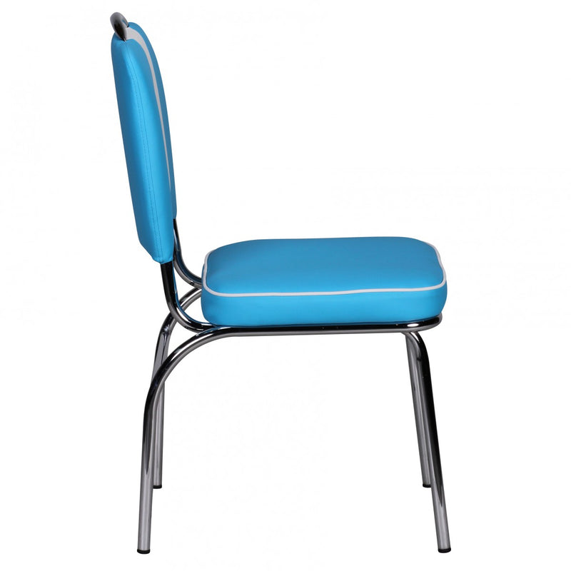Esszimmerstuhl American Diner Retro gepolstert Blau Weiß