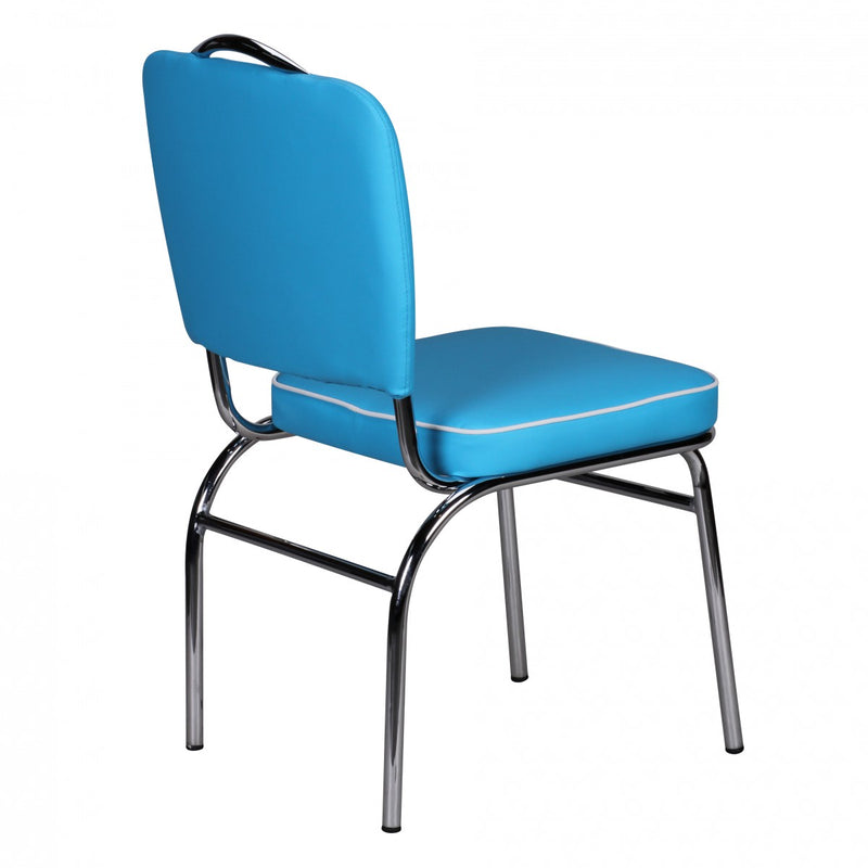 Esszimmerstuhl American Diner Retro gepolstert Blau Weiß