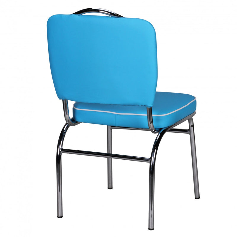 Esszimmerstuhl American Diner Retro gepolstert Blau Weiß