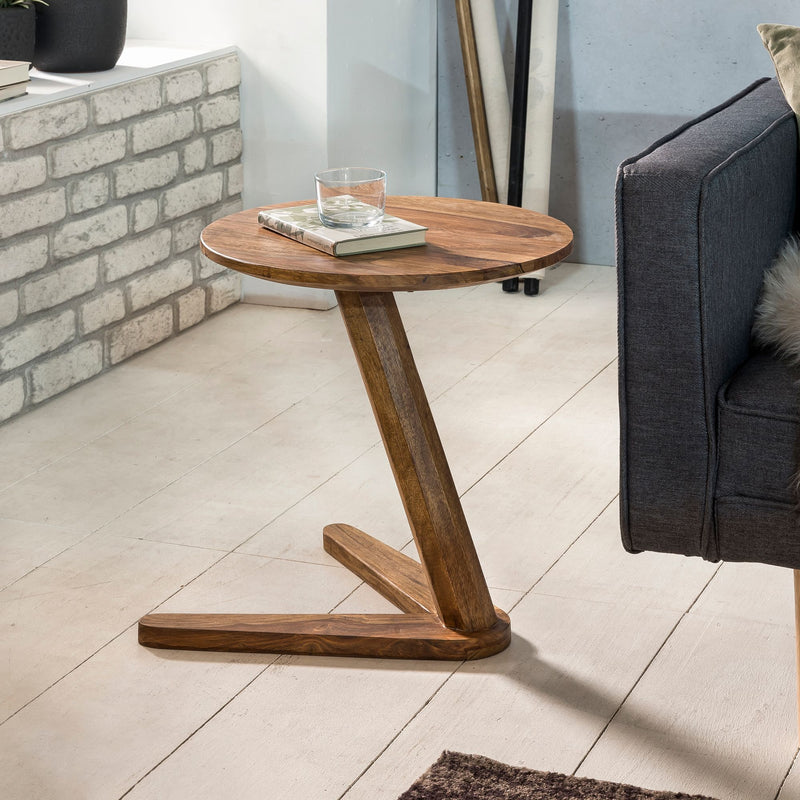 Beistelltisch BOHA Sheesham Massivholz rund 45x45cm Landhaus-Stil