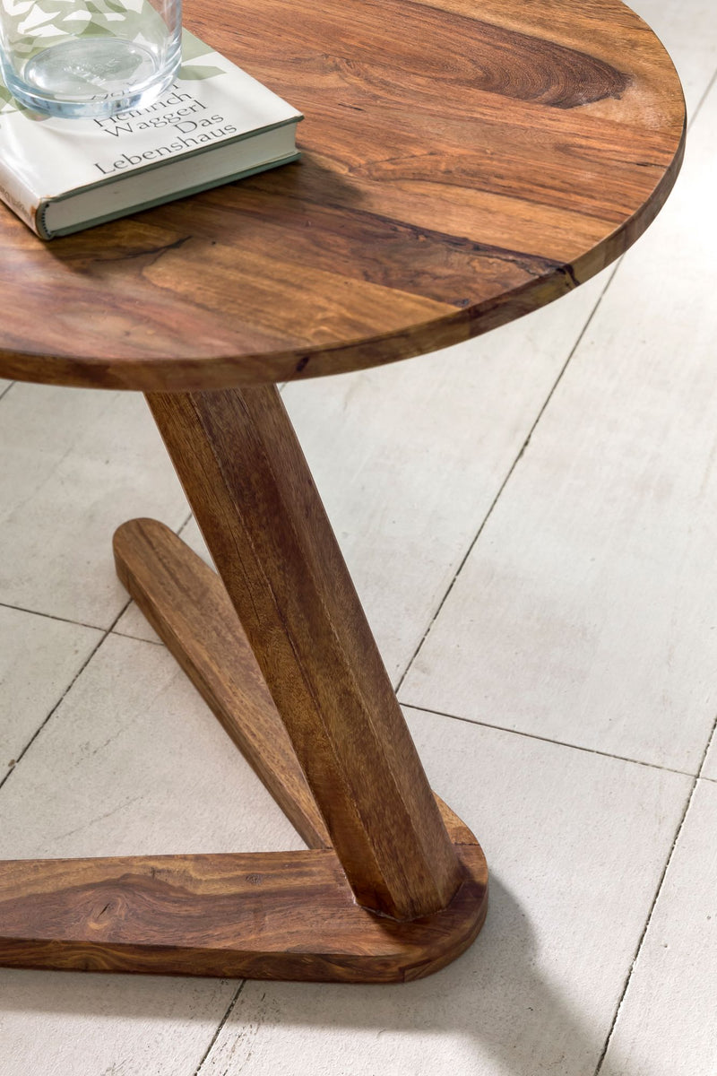 Beistelltisch BOHA Sheesham Massivholz rund 45x45cm Landhaus-Stil