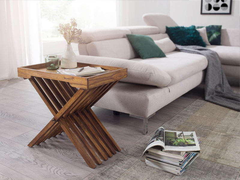 Beistelltisch Mumbai Sheesham Massivholz Klapptisch Landhausstil