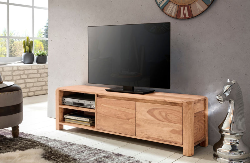 Lowboard BOHA 140cm Massivholz Akazie TV-Board Landhaus-Stil
