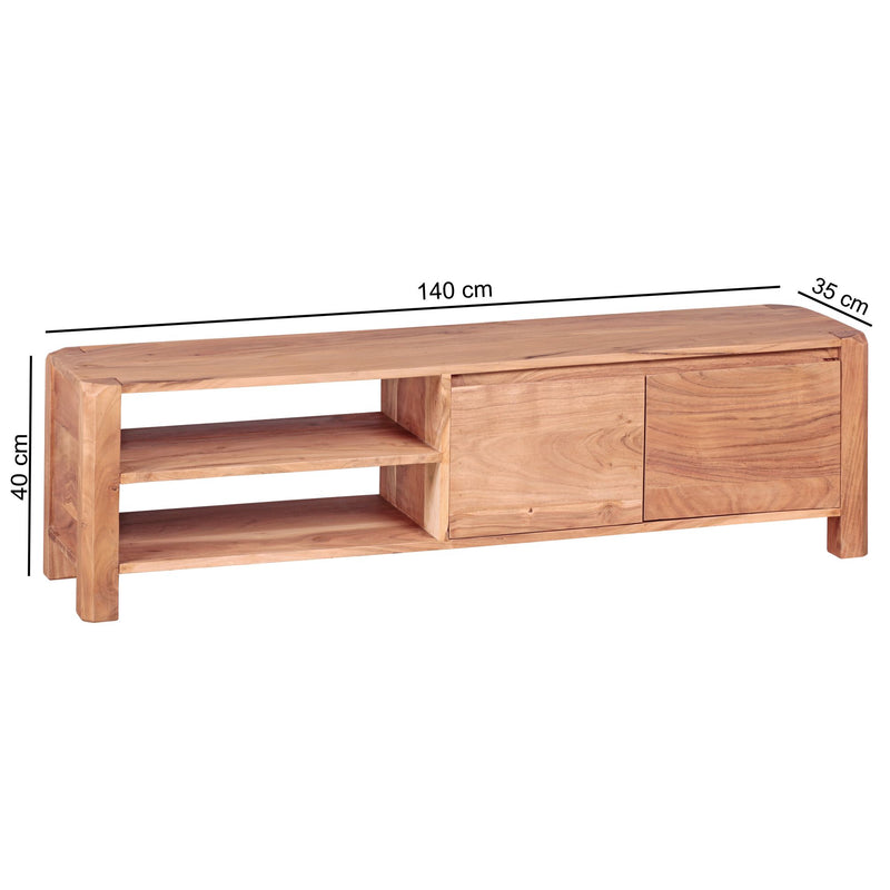 Lowboard BOHA 140cm Massivholz Akazie TV-Board Landhaus-Stil