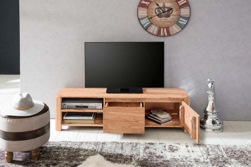 Lowboard BOHA 140cm Massivholz Akazie TV-Board Landhaus-Stil