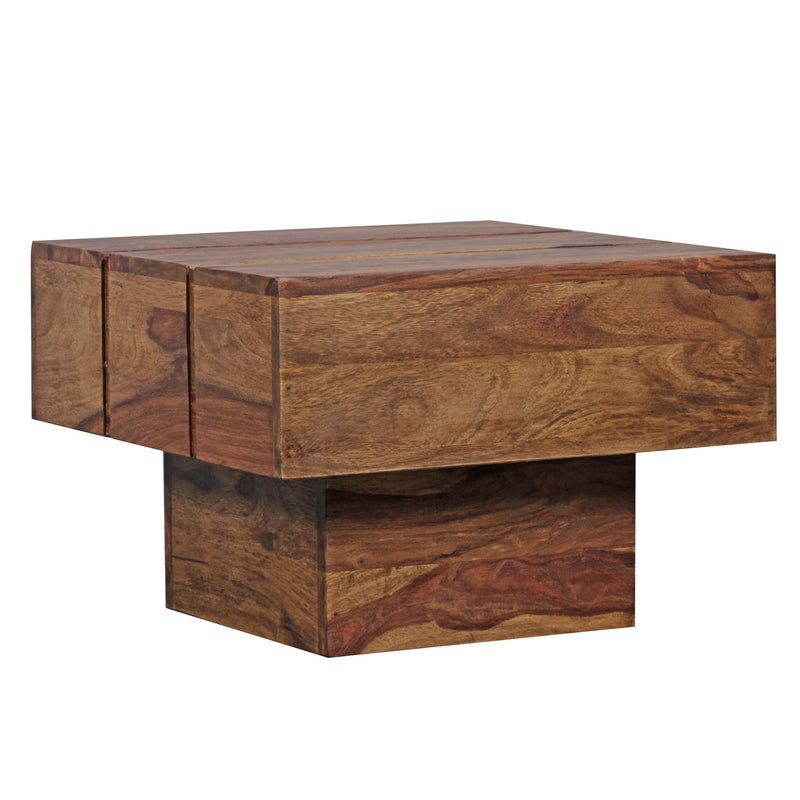 Beistelltisch Sheesham Massivholz 44x44x30cm Landhaus Cube quadratisch