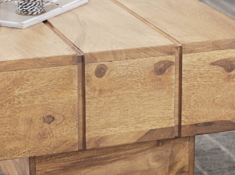 Beistelltisch Akazie Massivholz 44x44x30cm Landhaus Cube quadratisch