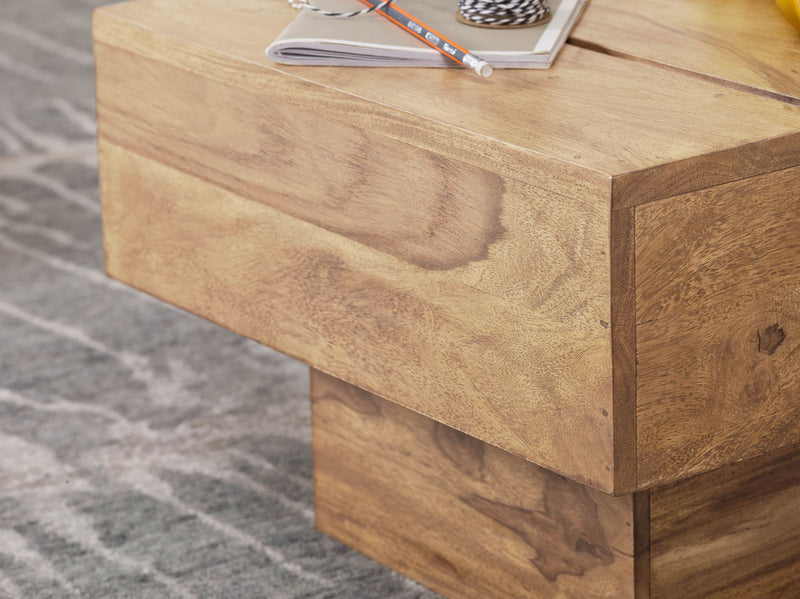 Beistelltisch Akazie Massivholz 44x44x30cm Landhaus Cube quadratisch