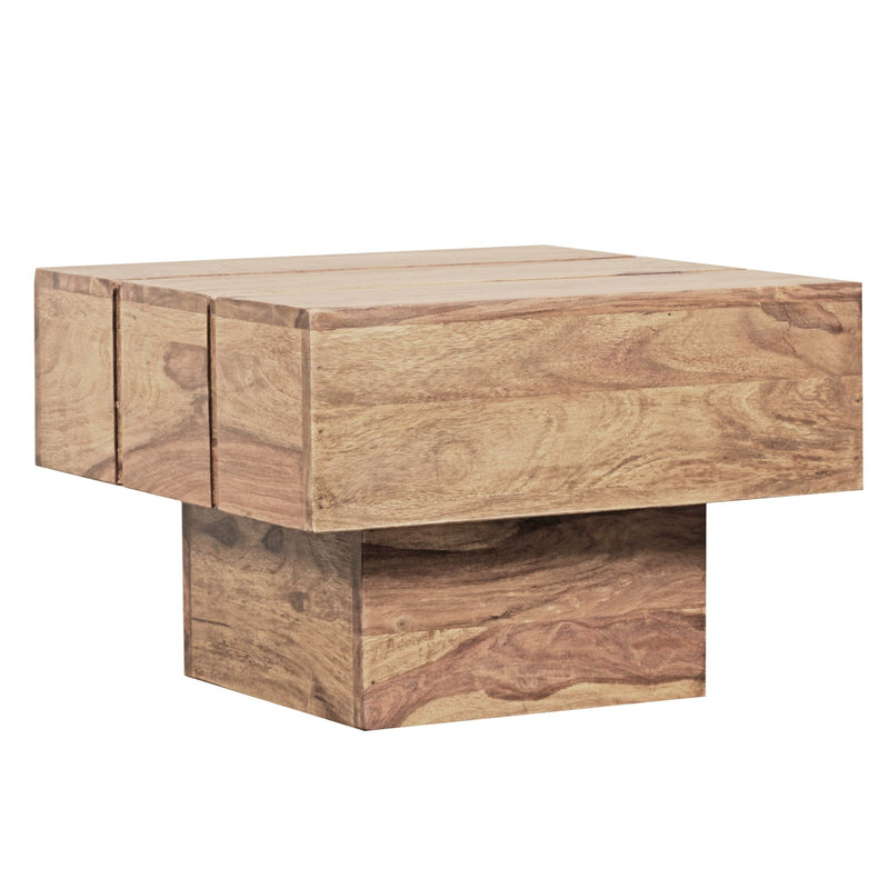 Beistelltisch Akazie Massivholz 44x44x30cm Landhaus Cube quadratisch