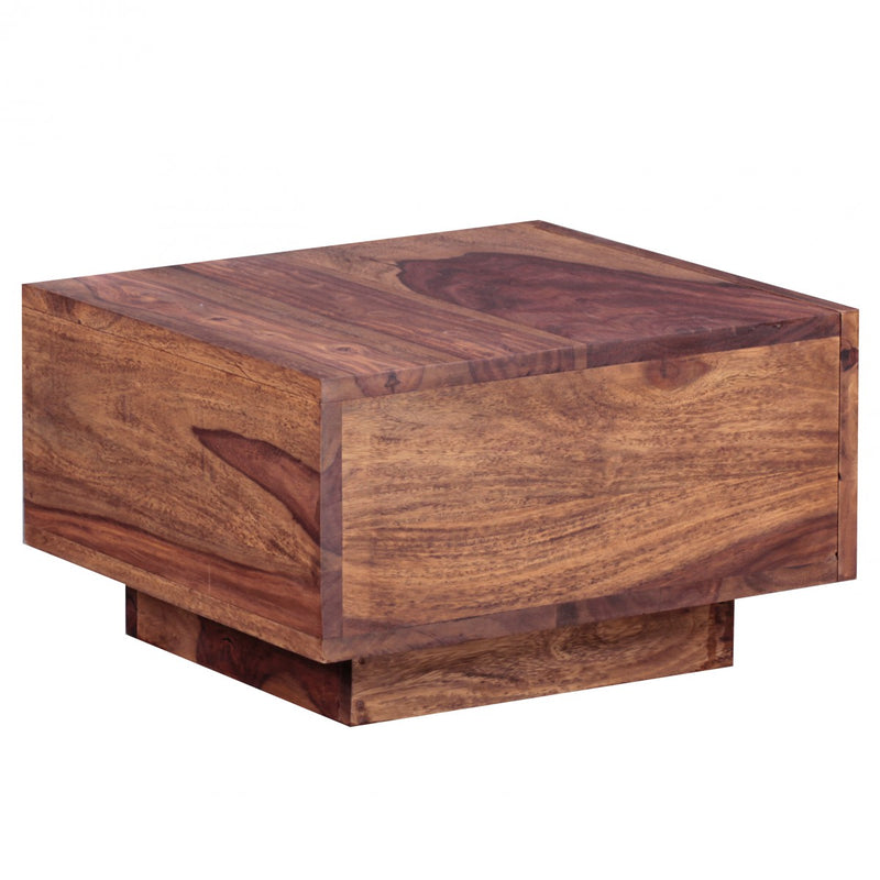Nachttisch MUMBAI Sheesham Massivholz 40x40x25cm mit Schublade Modern