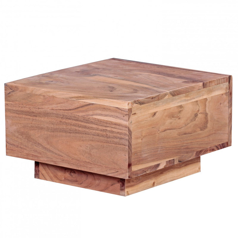 Nachttisch MUMBAI Akazie Massivholz 40x40x25cm mit Schublade Modern