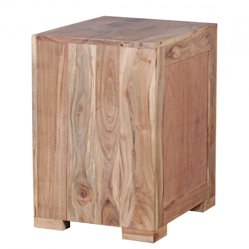 Nachttisch MUMBAI Massivholz Akazie 60cm Schublade Tür Design