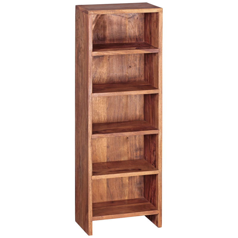 Regal Mumbai 90cm Sheesham Massivholz 5 Fächer Landhausstil natur