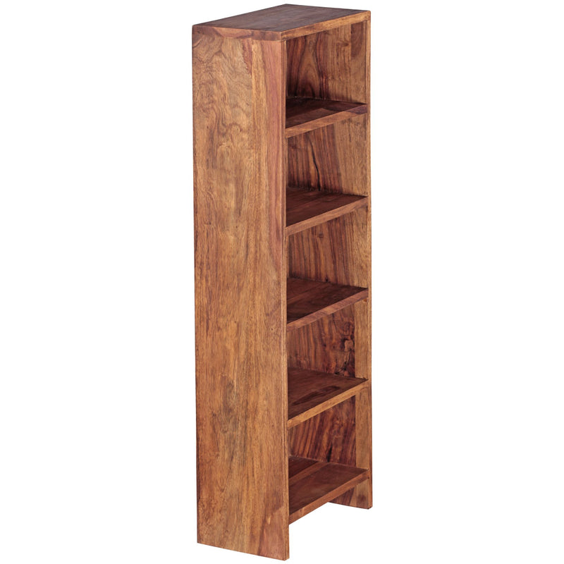 Regal Mumbai 90cm Sheesham Massivholz 5 Fächer Landhausstil natur