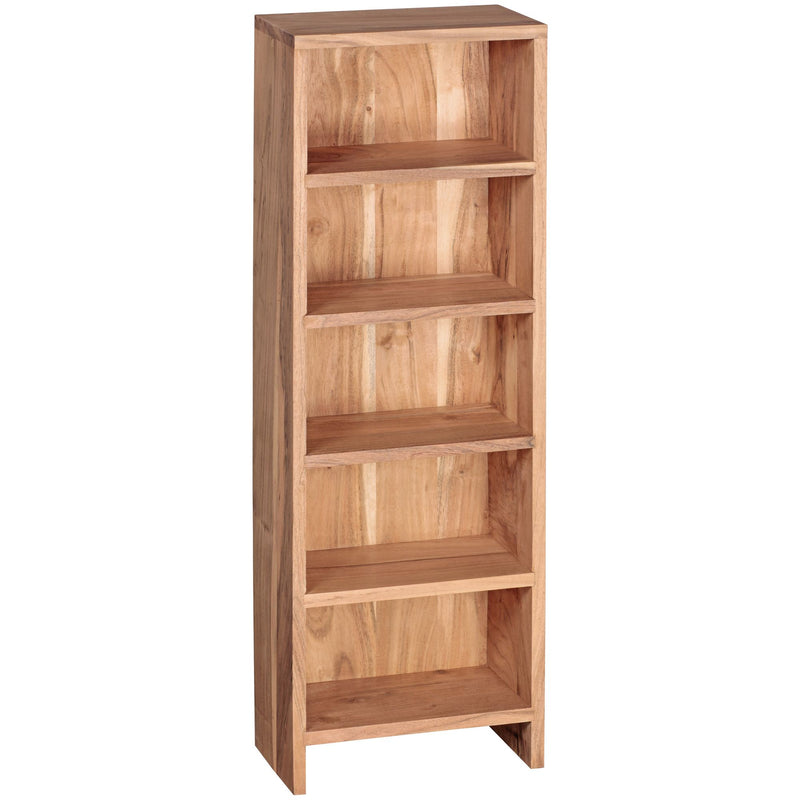 Regal MUMBAI 90cm Akazie Massivholz 5 Fächer Landhausstil natur