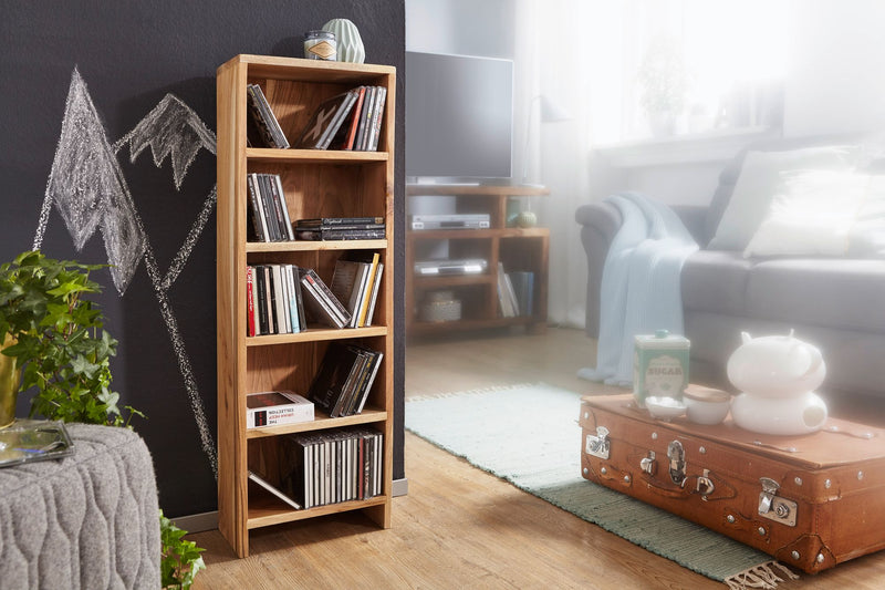 Regal MUMBAI 90cm Akazie Massivholz 5 Fächer Landhausstil natur