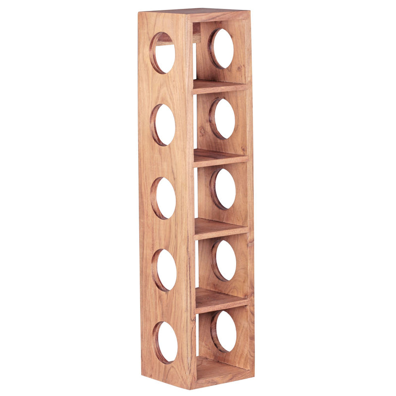 Weinregal MUMBAI Akazie Massivholz Wandmontage 5 Flaschen 70cm Ablage