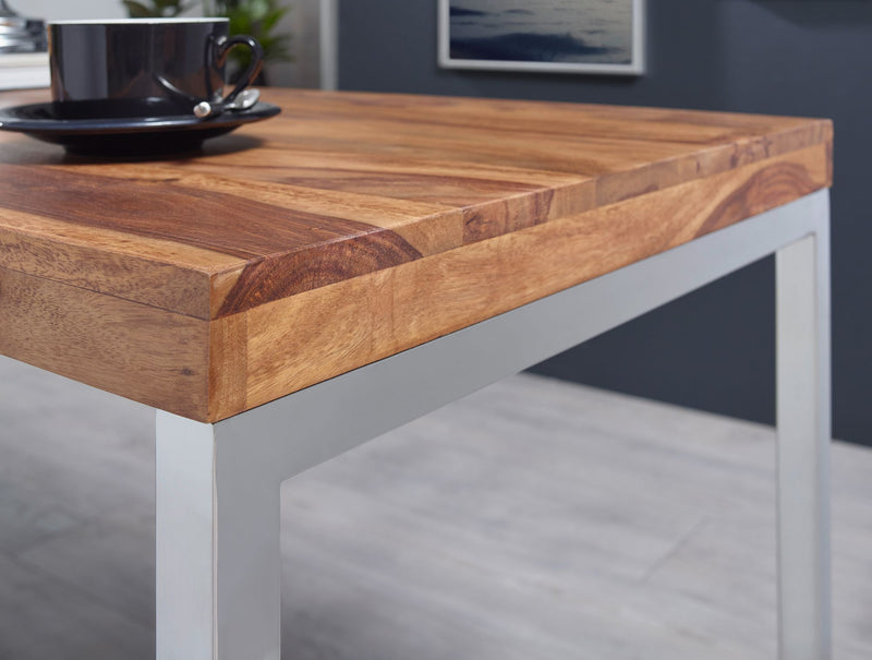 Schreibtisch GUNA 120x60cm Sheesham Massivholz Metallbeine Landhausstil