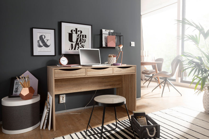Schreibtisch MASSA 120cm Sonoma Eiche 3 Schubladen Stauraum Modern
