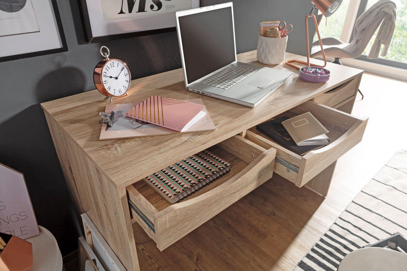 Schreibtisch MASSA 120cm Sonoma Eiche 3 Schubladen Stauraum Modern