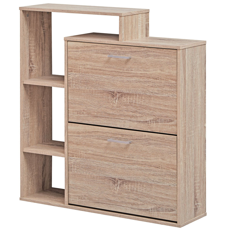 Schuhkipper MASSA 2 Fächer Sonoma Eiche Holz 12 Paar 85x24x93cm