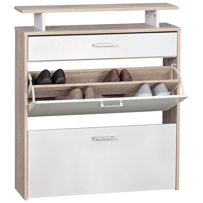 Schuhkipper Sonoma Eiche 80x95x24cm Modern mit Schublade Flurschrank