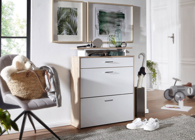 Schuhkipper Sonoma Eiche 80x95x24cm Modern mit Schublade Flurschrank