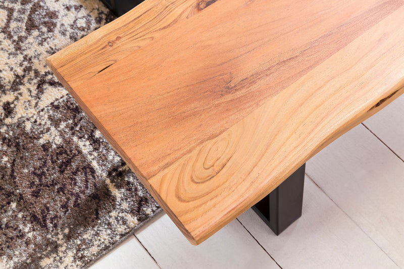 Esszimmerbank GAYA 160cm Massivholz Akazie Baumkante Landhausstil