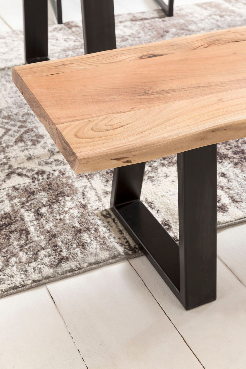 Esszimmerbank GAYA 160cm Massivholz Akazie Baumkante Landhausstil