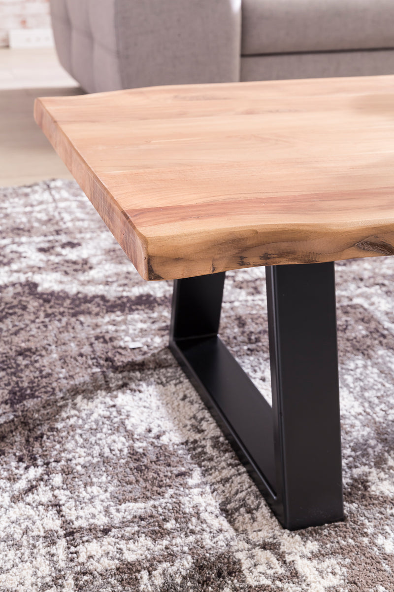 Couchtisch GAYA Massivholz Akazie Baumstamm 115x40x60cm Landhausstil