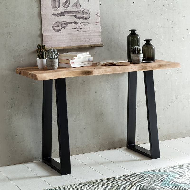 Konsolentisch GAYA 120cm Akazie Massivholz Landhausstil Baumkante