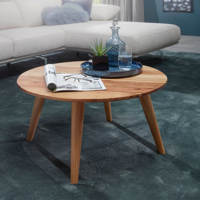 Couchtisch BOHA rund Ø75cm Massivholz Akazie Landhausstil