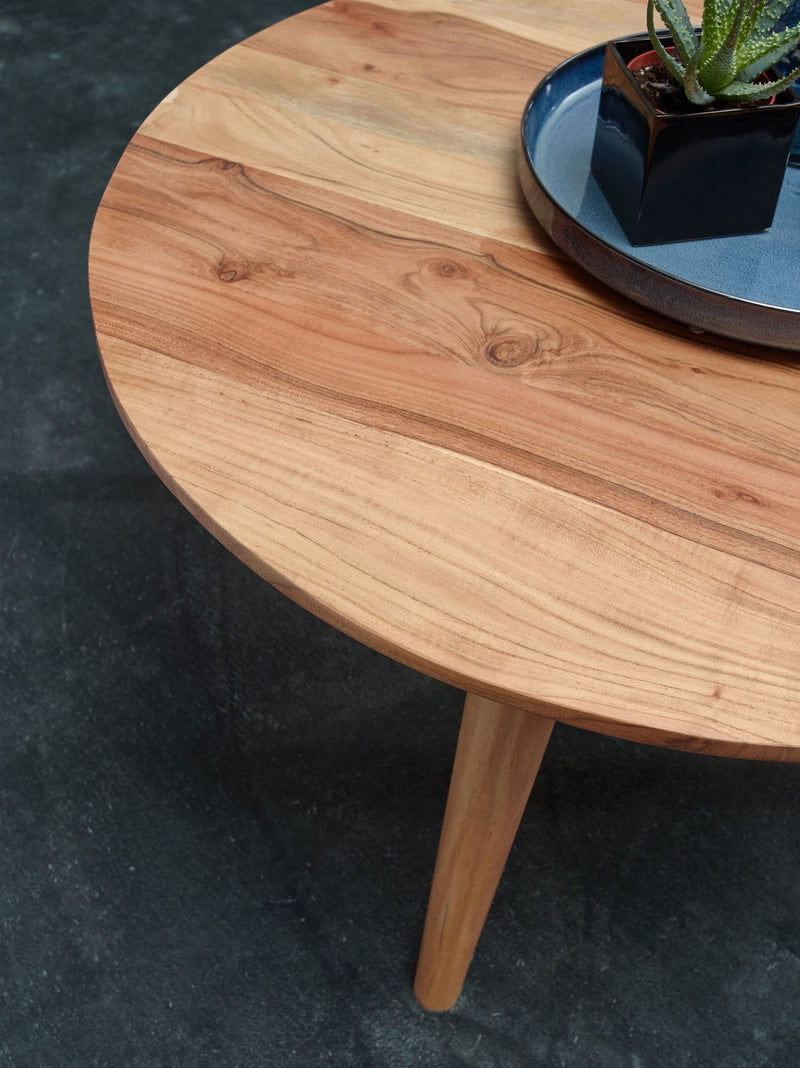 Couchtisch BOHA rund Ø75cm Massivholz Akazie Landhausstil