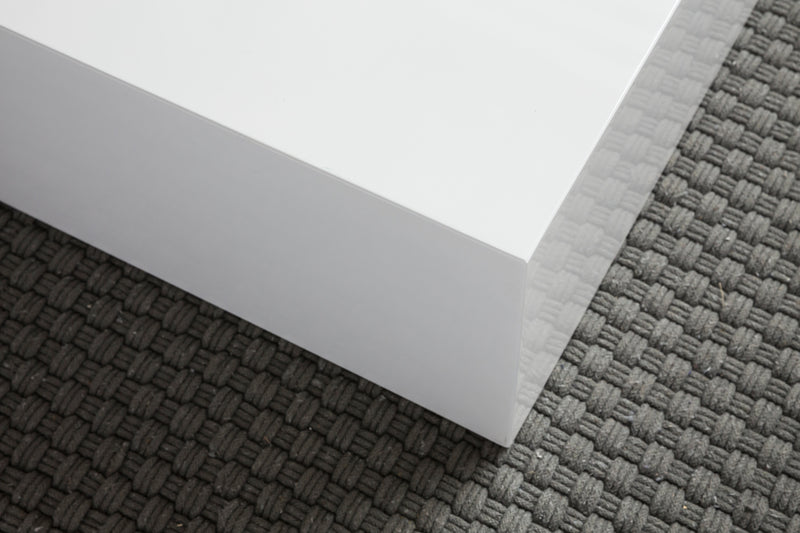 Couchtisch MONOBLOC 60x60x30cm Hochglanz MDF Weiß quadratisch Cube