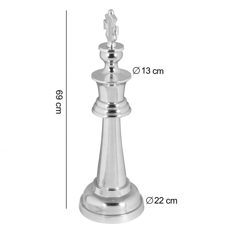 Schachfigur König Aluminium poliert 70cm Deko Skulptur modern XXL