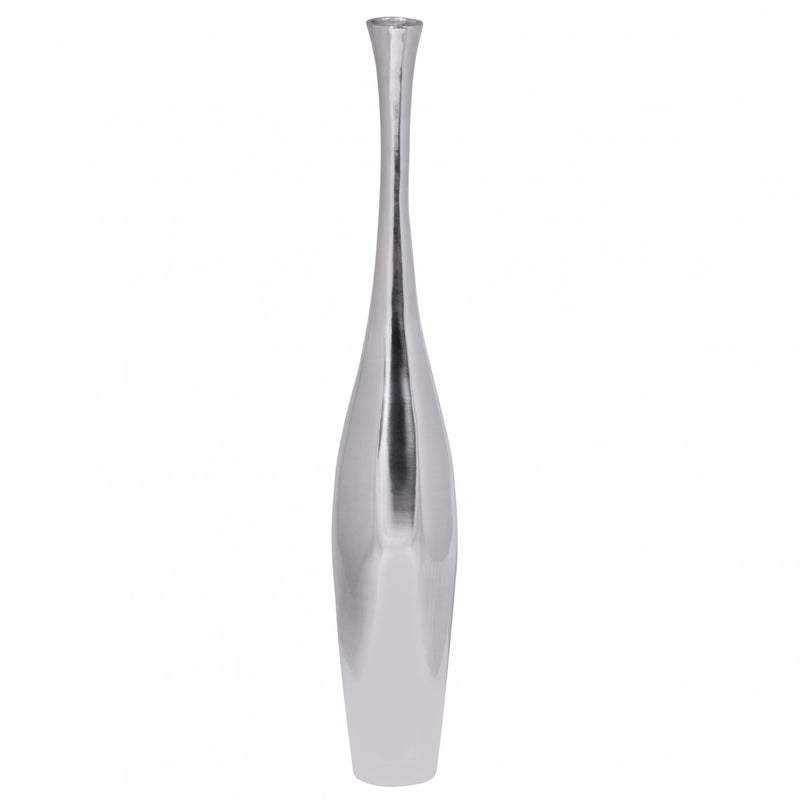 Vase BOTTLE S groß Aluminium modern Silber handgefertigt