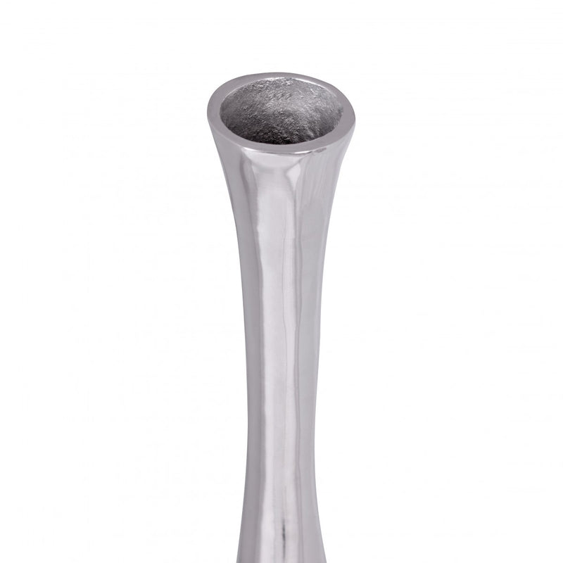 Vase BOTTLE S groß Aluminium modern Silber handgefertigt