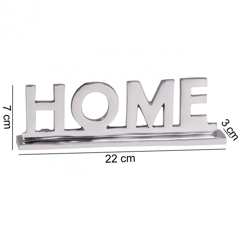 Deko Schriftzug Aluminium Silber 22cm Wohnzimmer Esszimmer