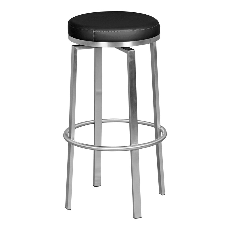 Barhocker WL1.947 Edelstahl 360° drehbar gepolstert Schwarz Modern