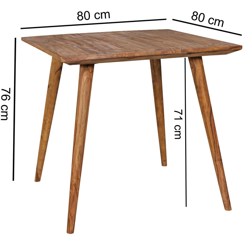Esszimmertisch REPA 80x80cm Sheesham Massivholz Landhausstil quadratisch
