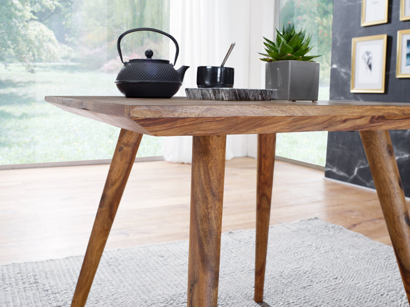 Esszimmertisch REPA 80x80cm Sheesham Massivholz Landhausstil quadratisch
