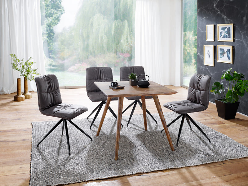 Esszimmertisch REPA 80x80cm Sheesham Massivholz Landhausstil quadratisch