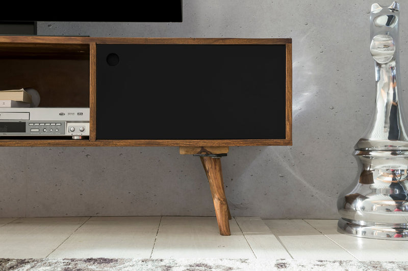 TV Lowboard REPA 140cm Sheesham Landhaus 2 Türen Fach Vintage Braun