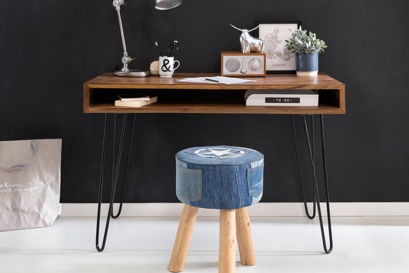 Schreibtisch BAGLI 110x60x76cm Sheesham Massivholz Landhausstil Braun