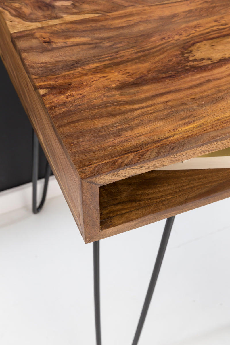 Schreibtisch BAGLI 110x60x76cm Sheesham Massivholz Landhausstil Braun